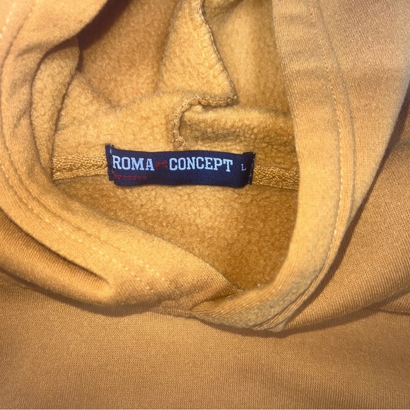 Roma Concept by Rosee Yellow Cropped Top Lace Up Long Sleeve Hoodie Juniors; L - Picture 3 of 4